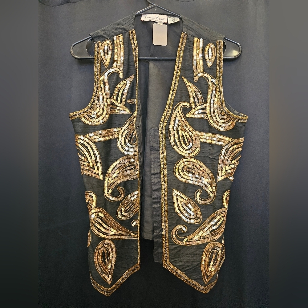 Black, Gold, Embellished, Vest, Unisex, Fancy, Cruise, Casual, Party, Wedding,
